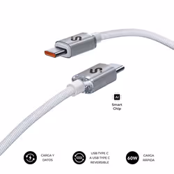 SUBBLIM SUBCAB-C06011 câble USB USB 2.0 2 m USB C Blanc