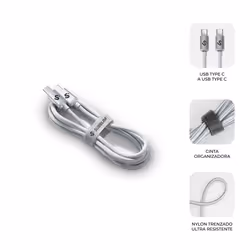 SUBBLIM SUBCAB-C06011 câble USB USB 2.0 2 m USB C Blanc