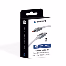SUBBLIM SUBCAB-C06011 câble USB USB 2.0 2 m USB C Blanc - Vue supplémentaire 6