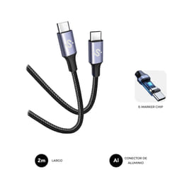 SUBBLIM SUBCAB-C10002 câble USB USB 2.0 2 m USB C Noir