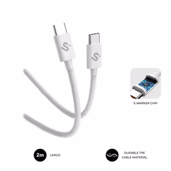 SUBBLIM SUBCAB-C10011, 2 m, USB C, USB C, USB 2.0, 0,48 Gbit/s, Blanc