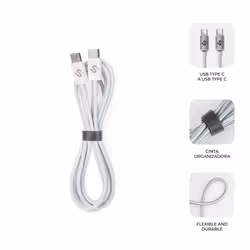 SUBBLIM SUBCAB-C10011 câble USB USB 2.0 2 m USB C Blanc
