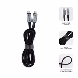 SUBBLIM SUBCAB-C24010 câble USB USB4 Gen 3x2 1,5 m USB C Noir