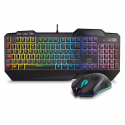 Krom Krusher, Taille réelle (100 %), USB, Contacteur de touche semi-mécanique, LED RGB, Noir, Souris incluse