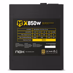 NOX HUMMER X 850W PLUS GOLD unité d'alimentation d'énergie 24-pin ATX Noir - Vue supplémentaire 5