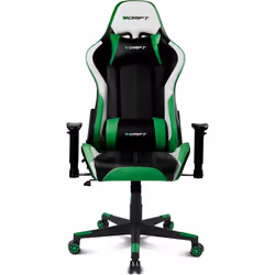 DRIFT DR175, Siège de jeu universel, 150 kg, Siège rembourré, Dossier rembourré, Noir/Vert, Nylon