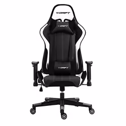 DRIFT DR175, Siège de jeu universel, 150 kg, Siège rembourré, Dossier rembourré, Noir, Nylon