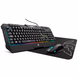 Krom Kunai, Avec fil, USB, Clavier à membrane, QWERTY, LED RGB, Noir