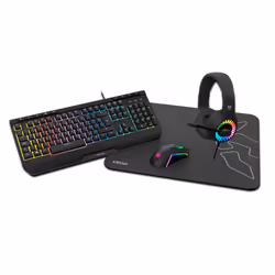 Krom Kenya, Taille réelle (100 %), USB, Clavier à membrane, LED RGB, Noir, Souris incluse