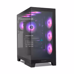 NOX Hummer Glock Black, Midi Tower, PC, Noir, ATX, ITX, micro ATX, Acier, Verre trempé, Jouer