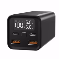 Leotec LEPOW65W20K, 20000 mAh, Lithium-Ion (Li-Ion), Adaptive Fast Charging, 3,7 V, 65 W, Noir