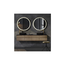 Imex Products - Miroir avec éclairage led pour salle de bain, chambre, dressing rond, éclairage frontal tri-LED double capteur antibuée ø 60 cm Or