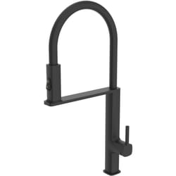 Mice - Robinet de cuisine extractible à bec haut - Évier monocommande avec douchette - Série Menorca Noir Mat GCE019/NG