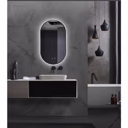 Miroir elliptique, modèle Tokyo au design moderne, minimaliste et élégant. Sa lumière intégrée apporte praticité et confort l ...
