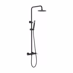 Ensemble de douche élégant à levier unique composé d'une barre de douche, d'une douchette à main, d'un pommeau de douche, d'u ...