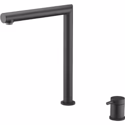 Robinet monocommande vertical pliable professionnel EN NOIR. L'ensemble du robinet mesure 26,5 cm de haut x 25 cm de long. Di ...