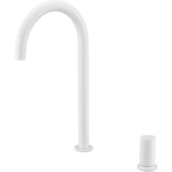 Mice - Robinet d'évier à poignée unique - Robinet de cuisine - Robinet d'évier de cuisine pour eau chaude/froide - Série Manacor Blanc Mat GCM001/BL