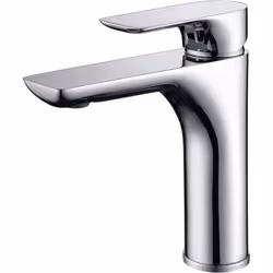 Robinet de lavabo à levier unique. Ce produit est fabriqué en laiton et a une finition chromée. Il possède un bec rond de 4,2 ...