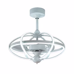 Bastilipo MIAMI, Ventilateur à lame domestique, Blanc, Plafond, 63 cm, Sans fil, 8 h