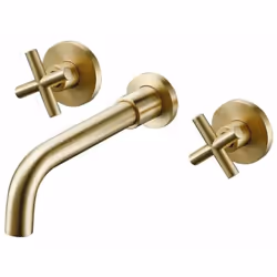 Dont €0.01 d'éco-participation. Robinet mélangeur 3 trous pour lavabo et vasque, de style design et finition doré or. C'est u ...
