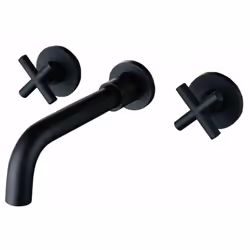 Dont €0.01 d'éco-participation. Robinet mélangeur 3 trous pour lavabo et vasque, de style design et finition noir mat C'est u ...