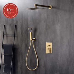 Ensemble de douche encastré mécanique 2 voies sky bath or brossé pvd Inox S304 série dream