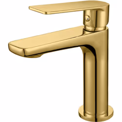 Monomando lavabo oro cepillado de la serie GLORY fabricado por Sky Bath . Monomando de lavabo, oro.Aireador extrafino.Latigui ...