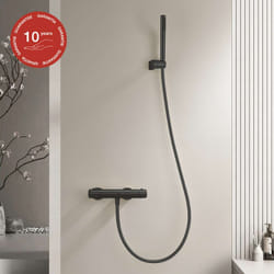 Poalgi - Mitigeur de douche thermostatique avec douchette sky bath noir mat Inox S304 série supreme