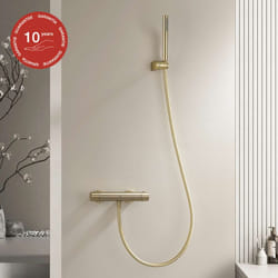 Poalgi - Mitigeur de douche thermostatique avec douchette sky bath or brossé Inox S304 série supreme