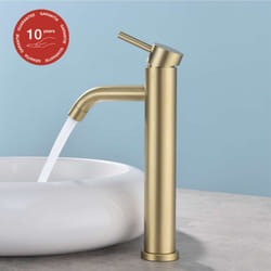 Poalgi - Mitigeur de lavabo bec haut sky bath or brossé pvd Inox S304 série Rock