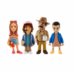 Minix - TV Series - Stranger Things - Pack de 4 - Eleven Dustin Hopper Max - Figurine 12cm