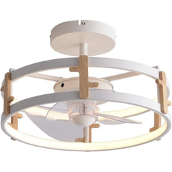 Purline - Lampe à ventilateur led avec détails en bois