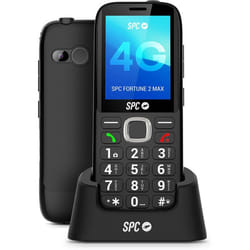 SPC FORTUNE 2 MAX - Téléphone mobile pour seniors 4G grandes touches 104 dB et base de charge