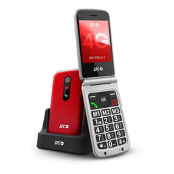 SPC Stella 3 – Téléphone portable pour Senior avec grandes touches 4G bouton SOS configuration à distance et volume 103dB - Rouge
