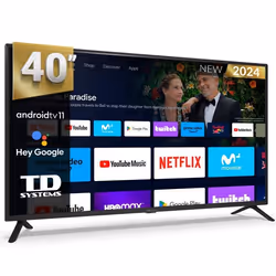 Smart TV 40 pouces Full HD Hey Google Official. Téléviseur Android 11 - TD Systems PRIME40C19GLE