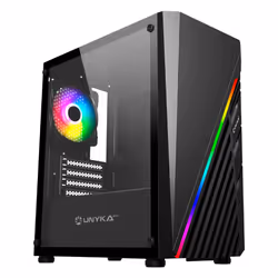 UNYKAch UK113021, Micro-ATX, PC, Noir, micro ATX, Acrylonitrile-Butadiène-Styrène (ABS), SGCC, Verre trempé, Jouer