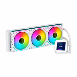 ABYSM Oceanic LCD 360 ARGB, Refroidisseur de liquide tout-en-un, 12 cm, Blanc