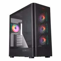ABYSM AB123801, Midi Tower, PC, Noir, ATX, ITX, micro ATX, SPCC, Verre trempé, Jouer