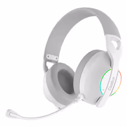 CoolBox WB01 RGB, Avec fil &sans fil, 20 - 20000 Hz, Jouer, 240 g, Casque, Blanc