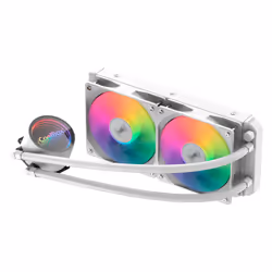 CoolBox Infinite Liquid 240 ARGB, Kit de refroidissement du liquide, 12 cm, Blanc