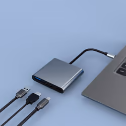 CoolBox miniDOCK C31 Avec fil USB 3.2 Gen 1 (3.1 Gen 1) Type-C Gris - Vue supplémentaire 2
