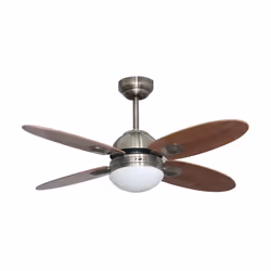 Bastilipo 5704, Ventilateur à lame domestique, Marron, Argent, Plafond, 105 cm, 8 h, Secteur