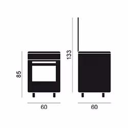 Vitrokitchen CB60BB four et cuisinière Gaz Noir, Blanc