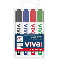 Molin RWB230-04W marqueur 4 pièce(s) Fibre tip Noir, Bleu, Vert, Rouge
