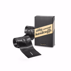 Bijoux Indiscrets Silky Sensual Handcuffs Bande de plaisir Noir Tissu