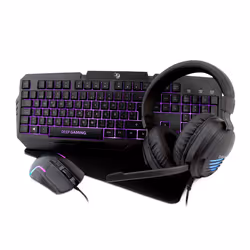 Deep Gaming Pack gaming DeepX-Wing 2 clavier Souris incluse USB QWERTY Espagnole Noir