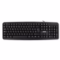 OQO -T001-U, Avec fil, USB, Clavier à membrane, QWERTY, Noir