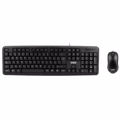 OQO -TR001-U, Taille réelle (100 %), USB, Clavier à membrane, QWERTY, Noir, Souris incluse