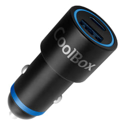 CoolBox COO-CUC-48CA chargeur d'appareils mobiles Universel Noir, Bleu Allume-cigare Charge rapide Auto, Intérieure