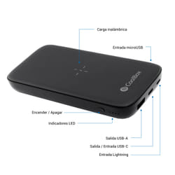 CoolBox COO-PB10KW-BK1 banque d'alimentation électrique 10000 mAh Recharge sans fil Noir